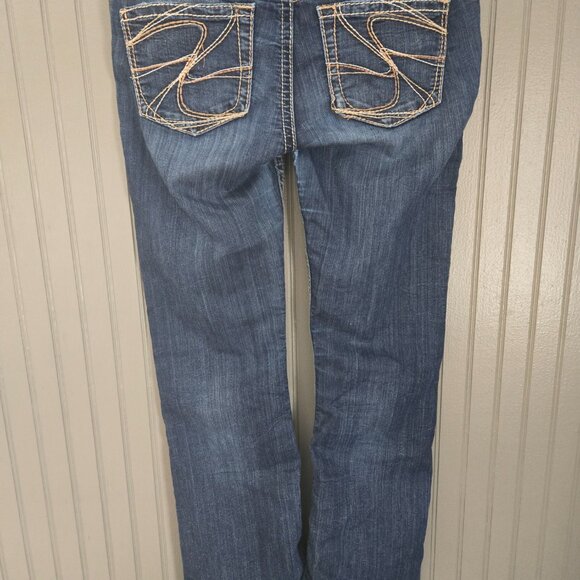 Silver Tuesday Bootcut Women's Distressed Blue Jeans Size 27x33 - Picture 8 of 16